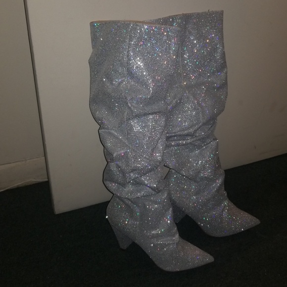 silver boots size 9